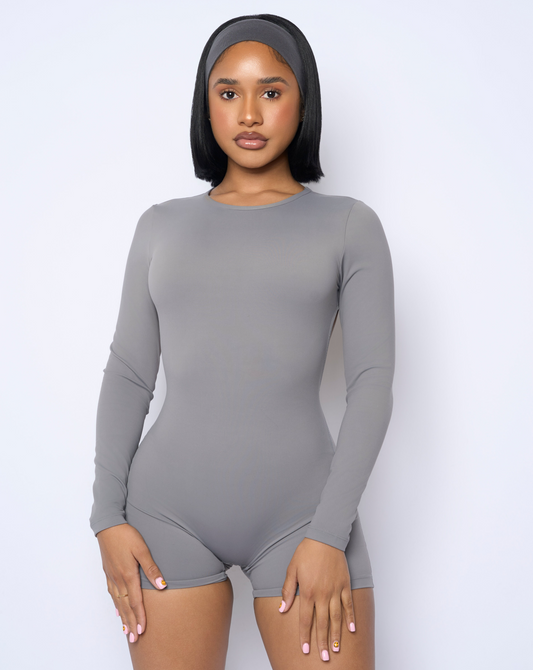 Grey long sleeve body suit